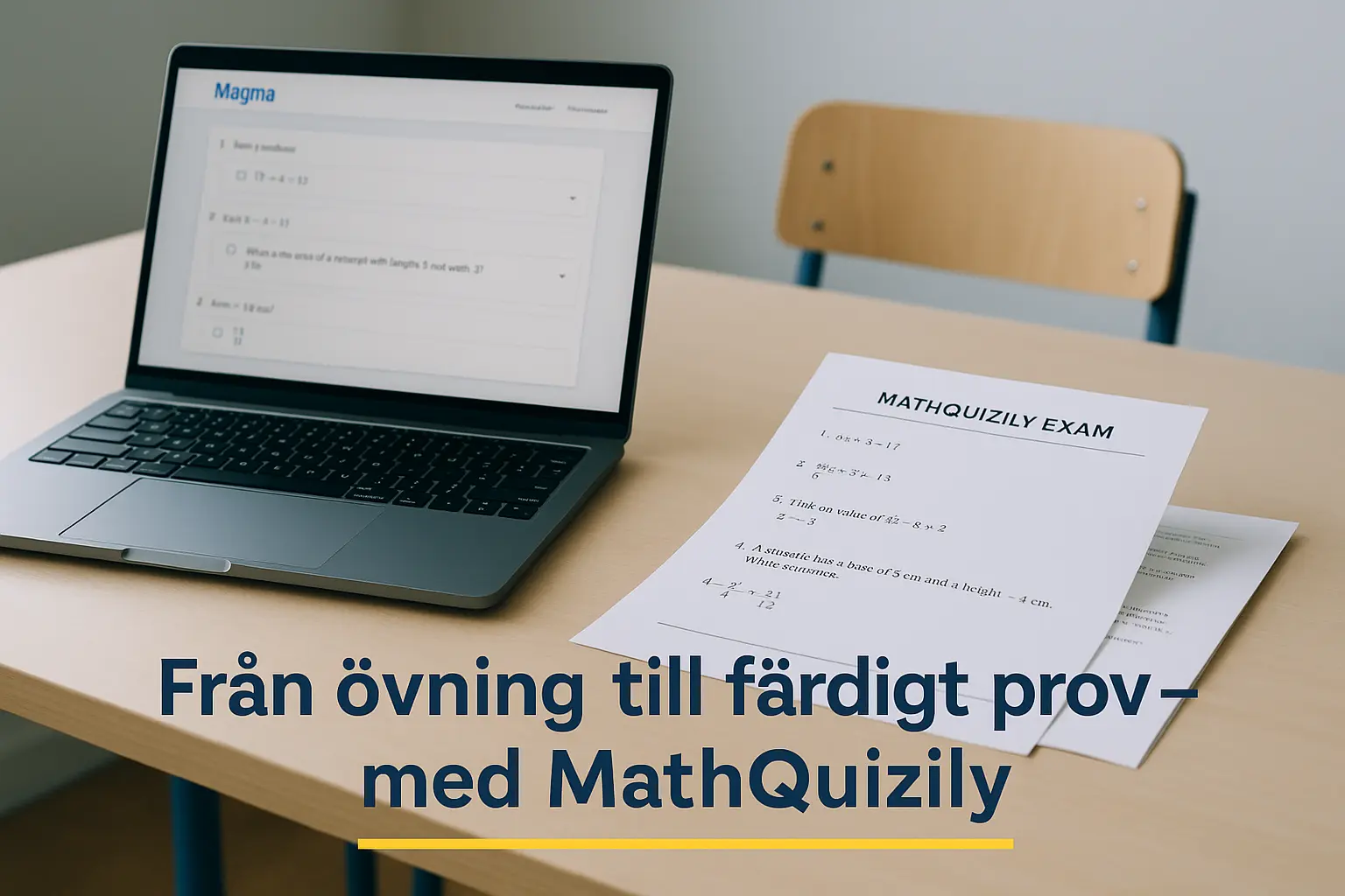 KM och Magma hjälper till med övningarna – MathQuizily fixar själva proven