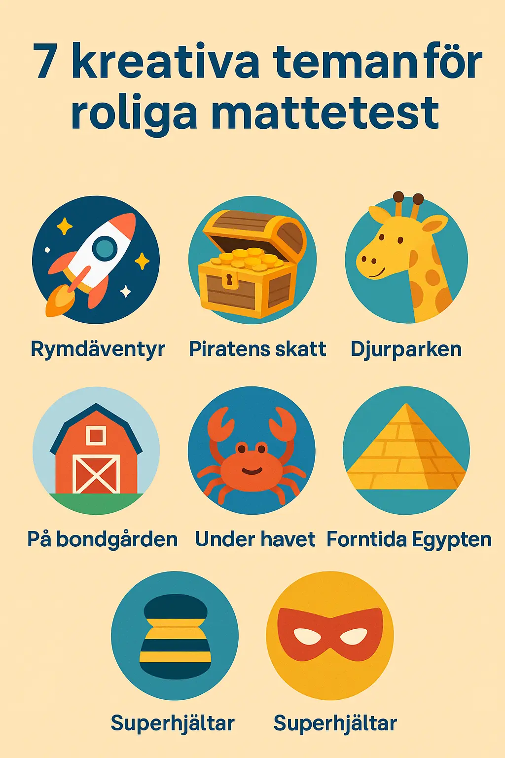 7 kreativa teman för roliga mattetest
