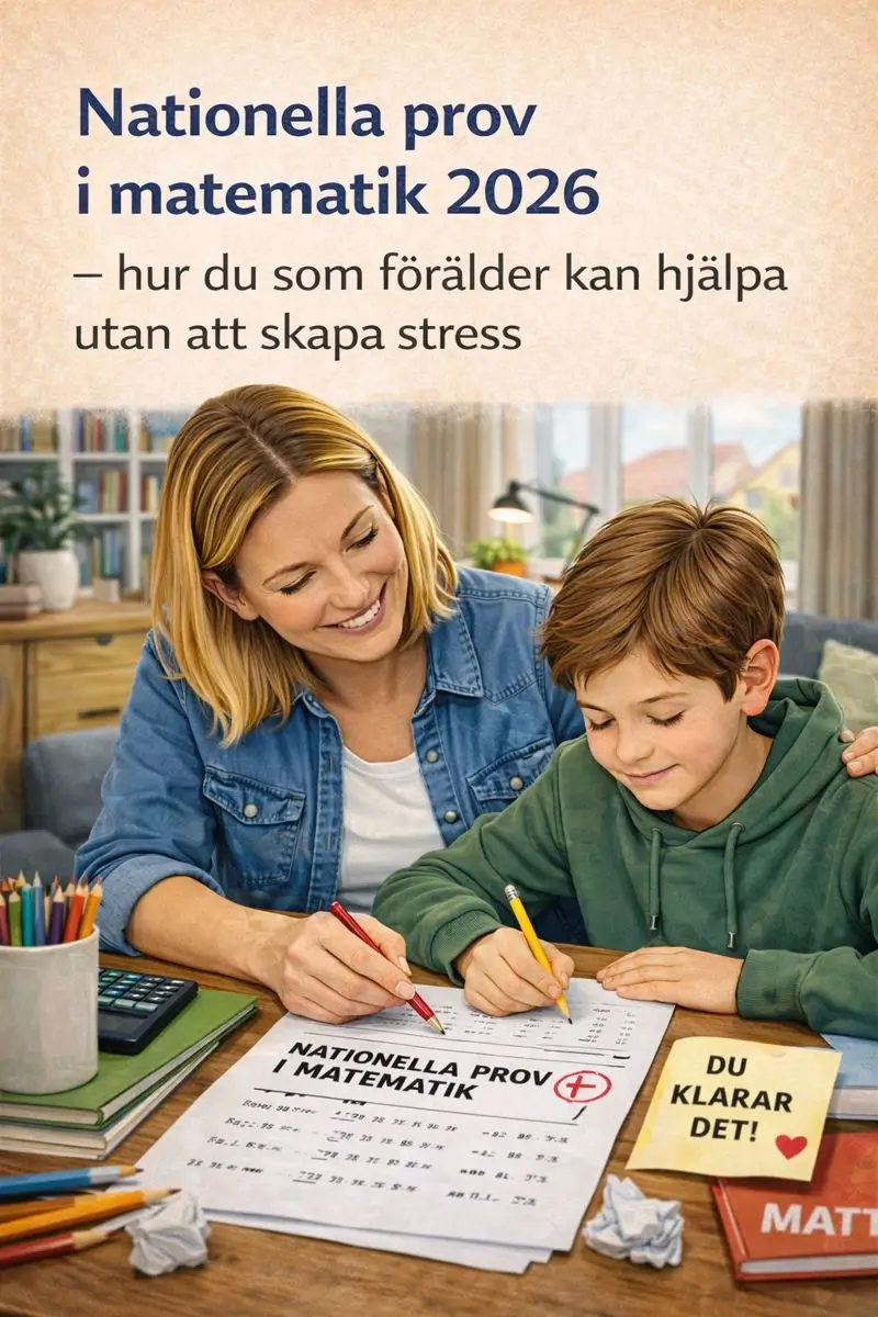 Nationella prov i matematik 2026 – hur du som förälder kan hjälpa utan att skapa stress