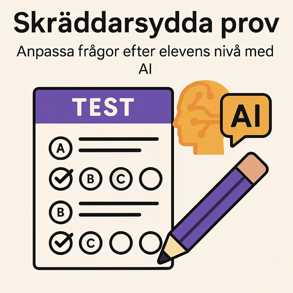 Skräddarsydda prov: Anpassa frågor efter elevens nivå med AI