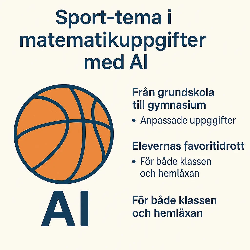 Sport-tema i matematikuppgifter med AI